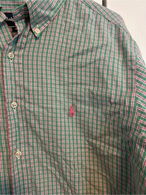 Ralph Lauren Men's Green & Pink Plaid Button-Down Shirts Bundle